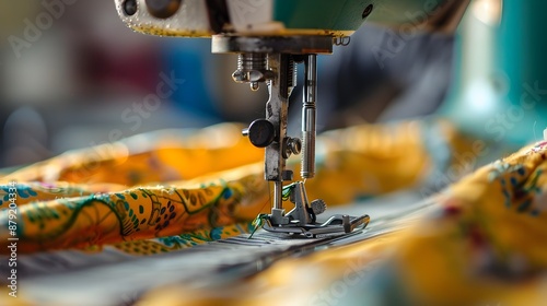 Close Up of Sewing Machine ...