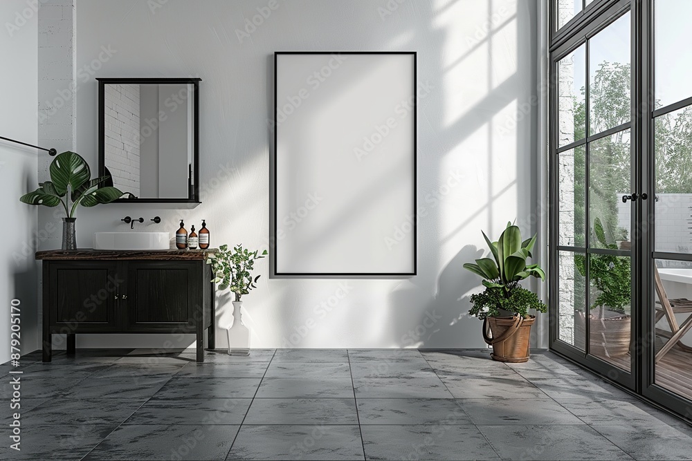 Modern Bathroom Interior with a Blank Canvas
