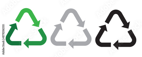 Set recycle sign isolated on white background.	