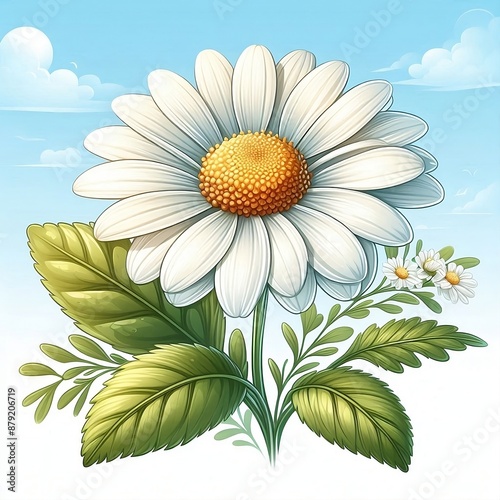 Vector image of Chamomile flower plant photo