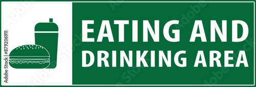 Designated area for eating and drinking sign vector.eps