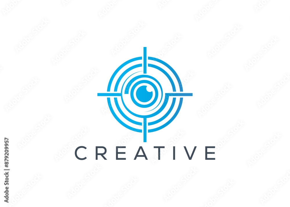 Minimal and professional gun shoot target logo design template Minimal and professional gun shoot target logo design template