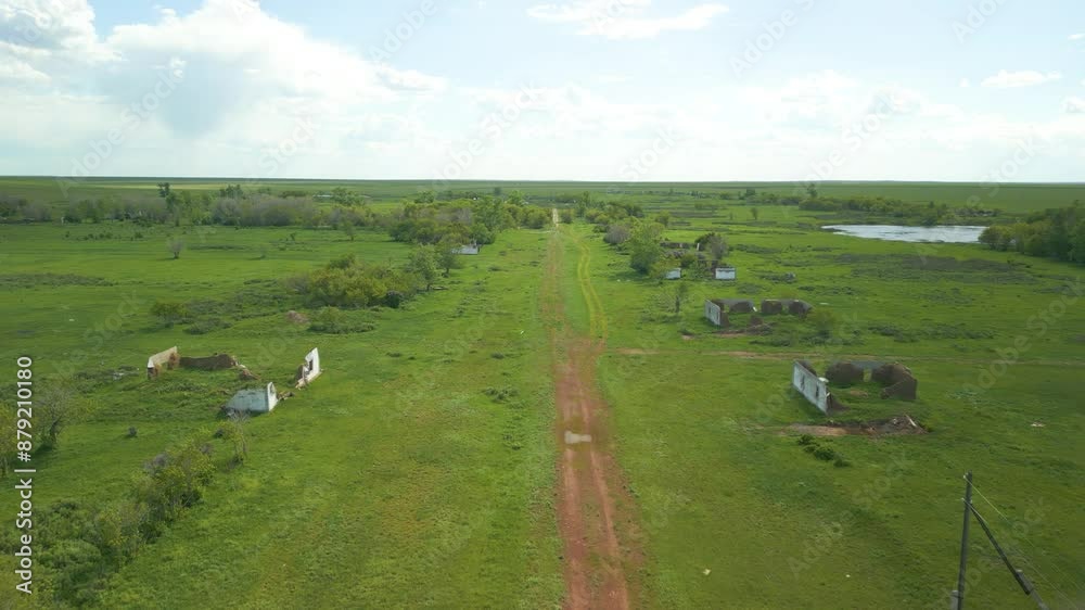 Green Fields And Land In The Countryside - Aerial Drone Shot Green Fields And Land In The Countryside - Aerial Drone Shot