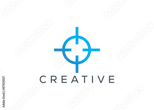 Minimal and professional gun shoot target logo design template