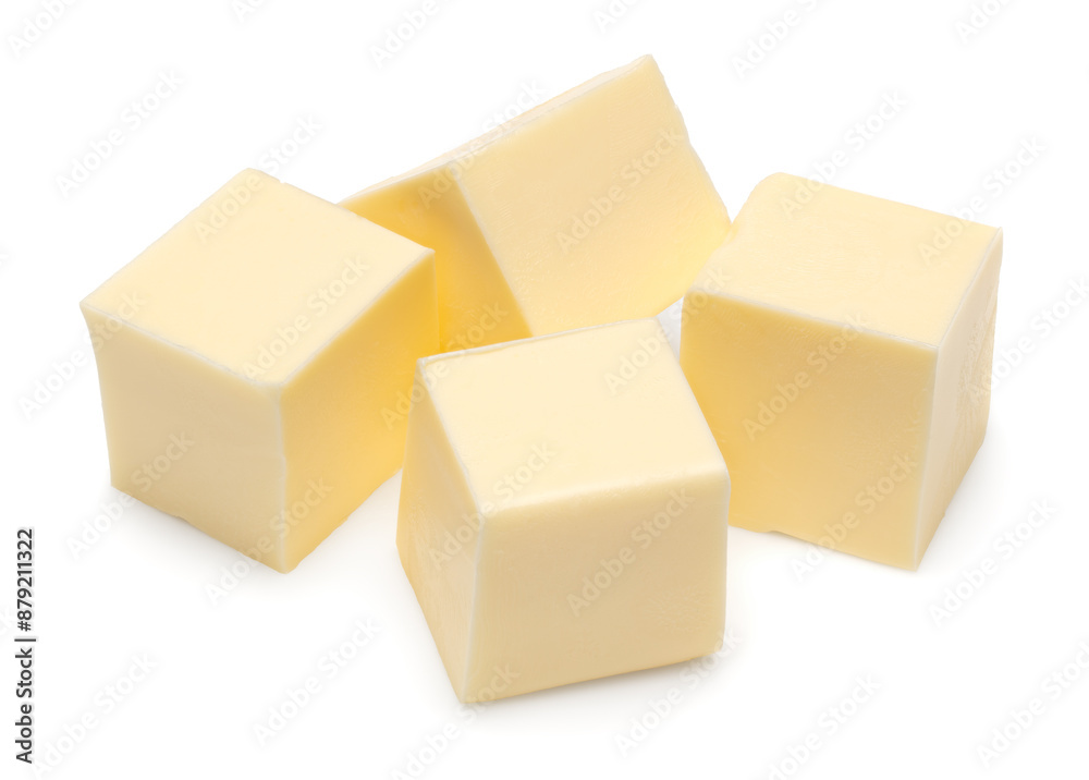 Pieces of butter isolated on white background. clipping path Pieces of butter isolated on white background. clipping path