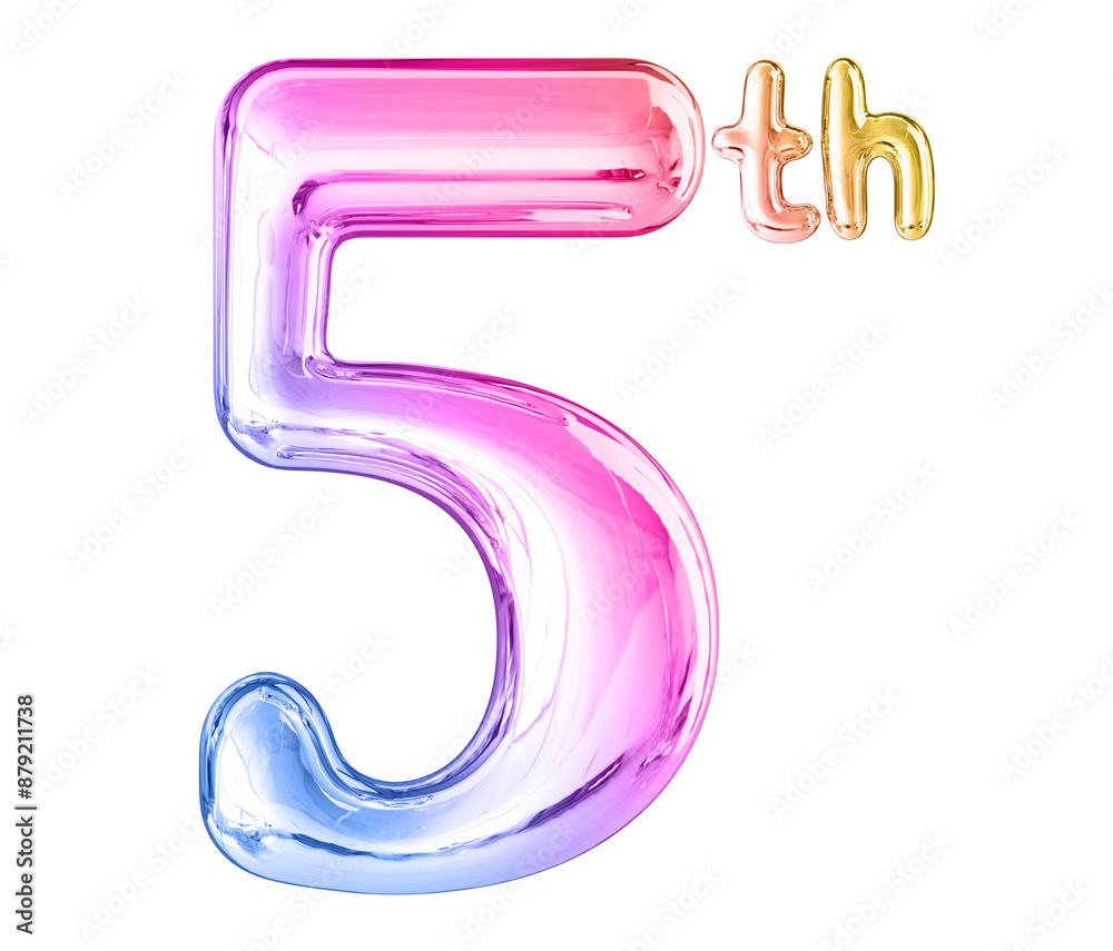 5th Anniversary Gradient Number 3D 5th Anniversary Gradient Number 3D