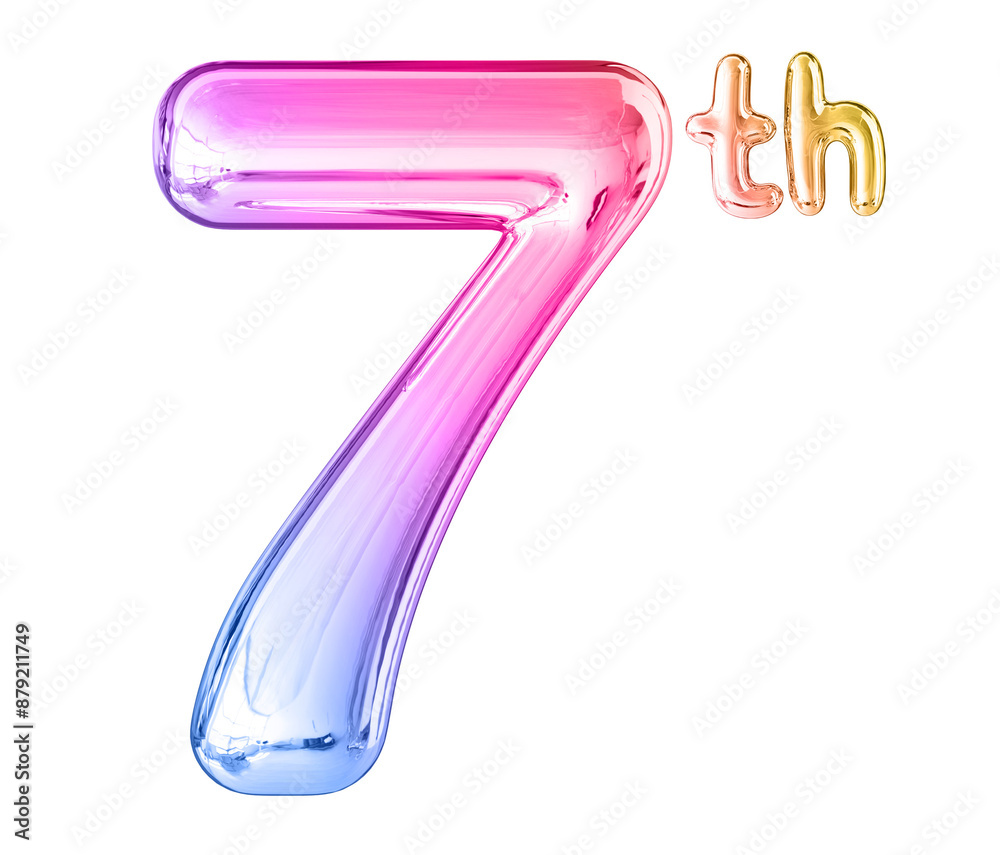 7th Anniversary Gradient Number 3D 7th Anniversary Gradient Number 3D