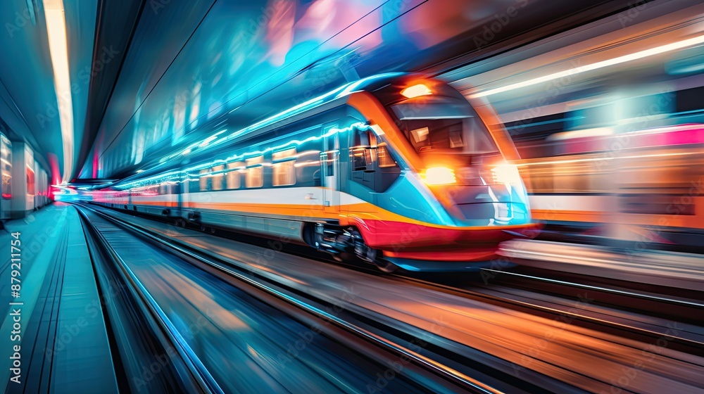 Motion blur of fast-moving train Motion blur of fast-moving train