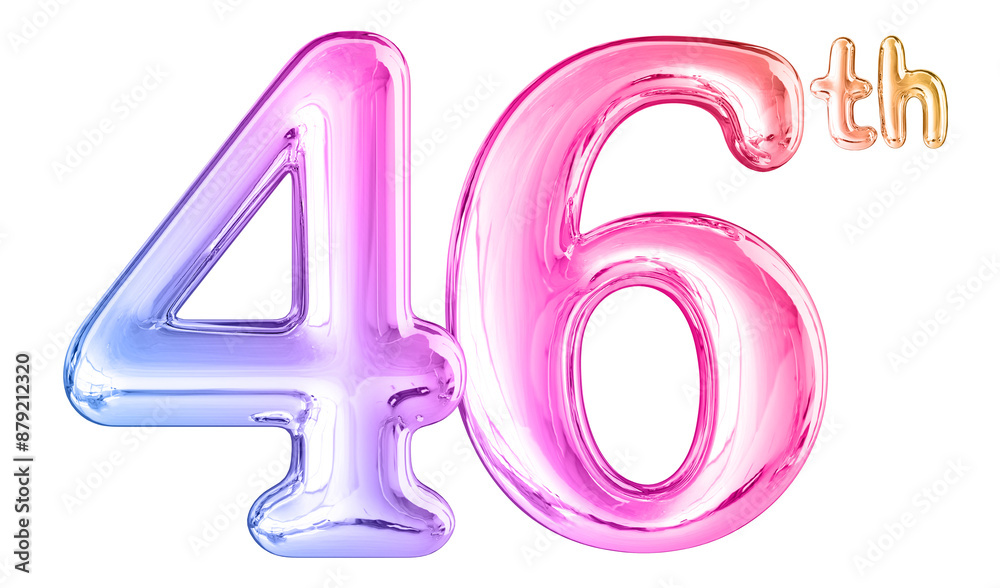 46th Anniversary Gradient Number 3D 46th Anniversary Gradient Number 3D