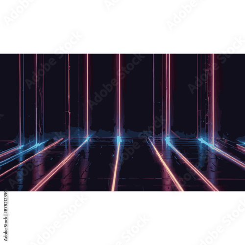 Mesmerizing 3D Neon Ascending Lines in a Futuristic Abstract Background