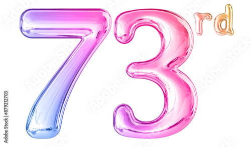 73rd Anniversary Gradient Number 3D