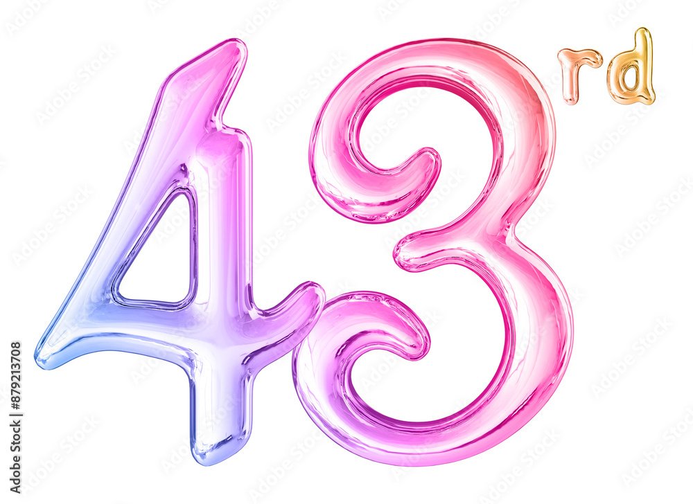 43rd Anniversary Gradient Number 3D 43rd Anniversary Gradient Number 3D