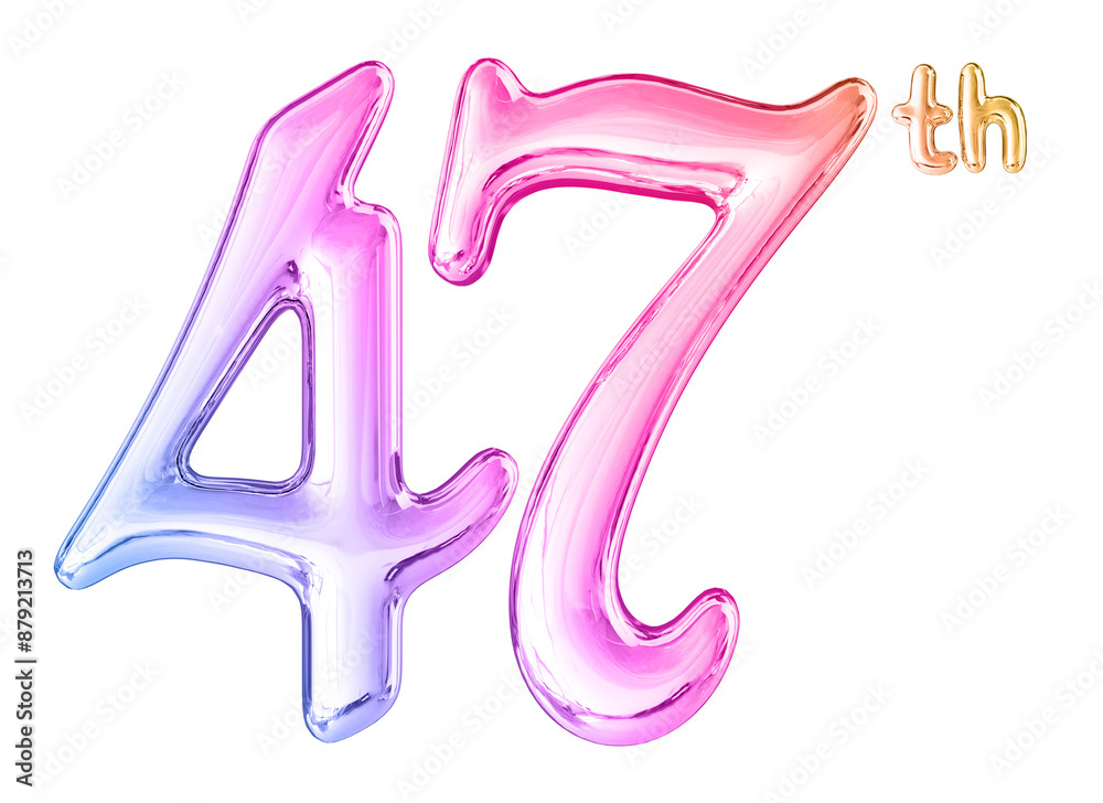 47th Anniversary Gradient Number 3D 47th Anniversary Gradient Number 3D
