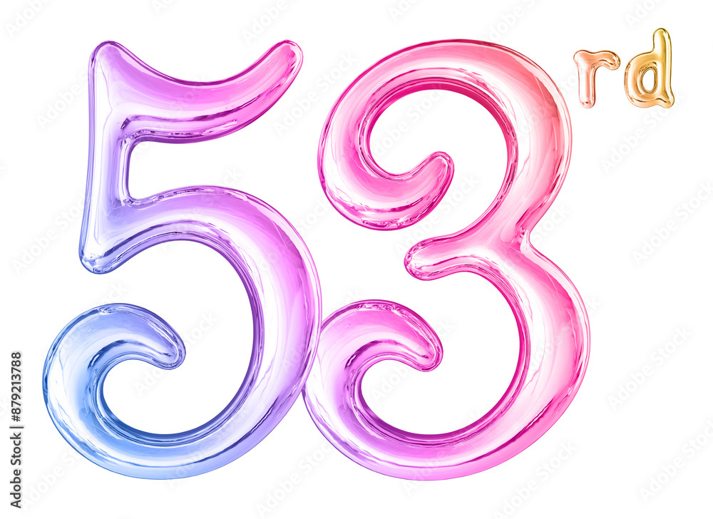 53rd Anniversary Gradient Number 3D 53rd Anniversary Gradient Number 3D