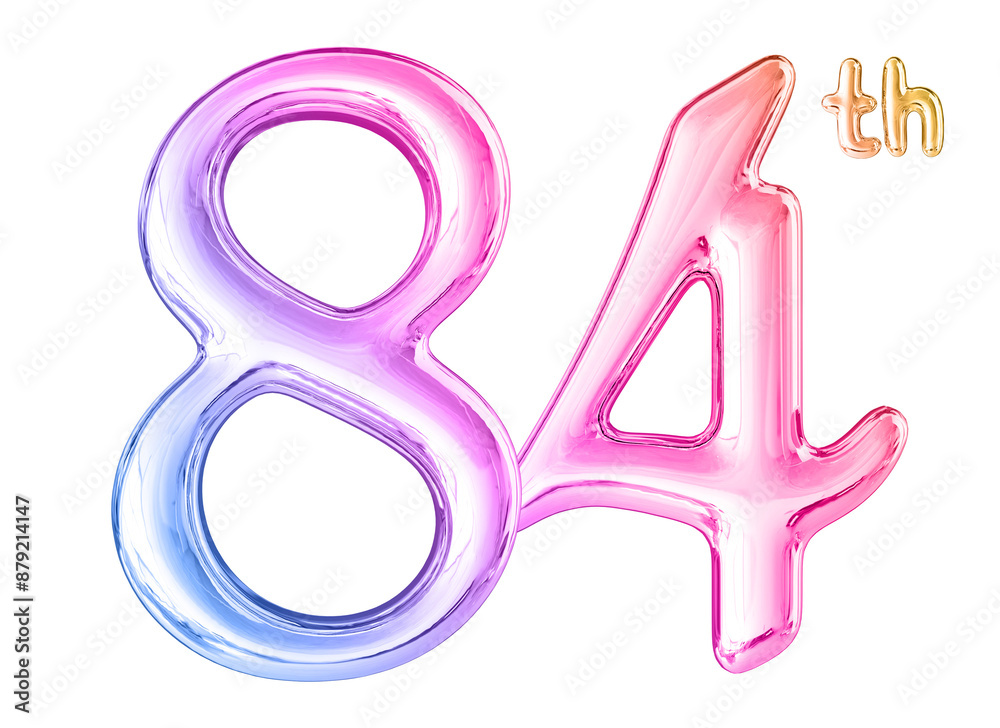 84th Anniversary Gradient Number 3D 84th Anniversary Gradient Number 3D