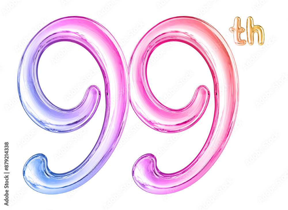 99th Anniversary Gradient Number 3D 99th Anniversary Gradient Number 3D