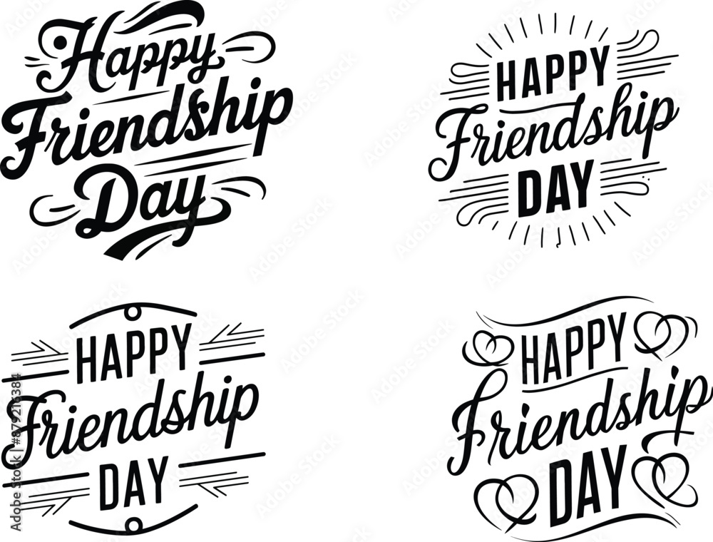 Happy Friendship Day vector Set Happy Friendship Day vector Set