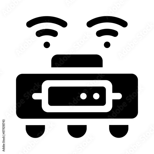 robot vacuum glyph icon