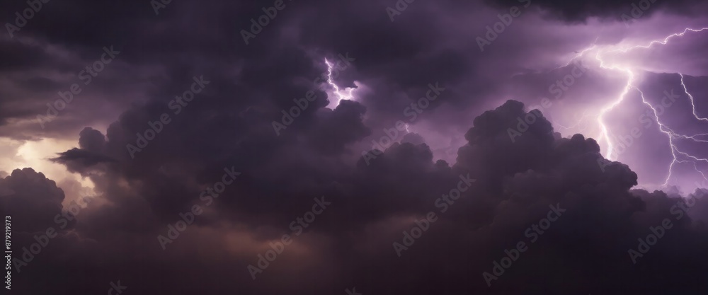 Obraz premium Dark Brown clouds Background. electrical storm in a cloud for an energy concept