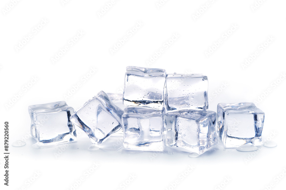 Pile of ice cubes isolated on white background, Artificial acrylic ice cubes Pile of ice cubes isolated on white background, Artificial acrylic ice cubes