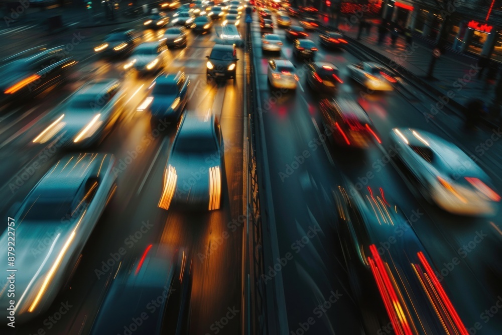 lot of cars in the traffic blurred lot of cars in the traffic blurred