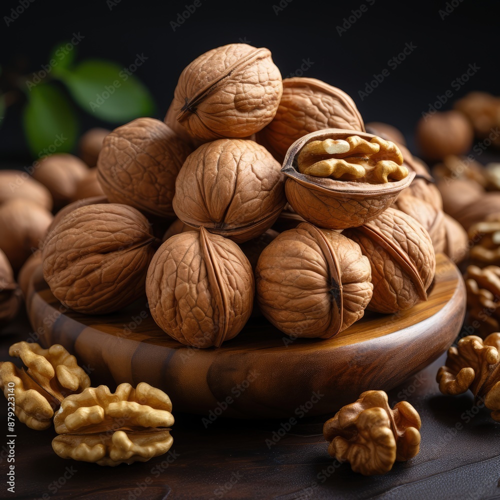 Beautiful Close-Up Photo of Whole and Cracked Walnuts Beautiful Close-Up Photo of Whole and Cracked Walnuts