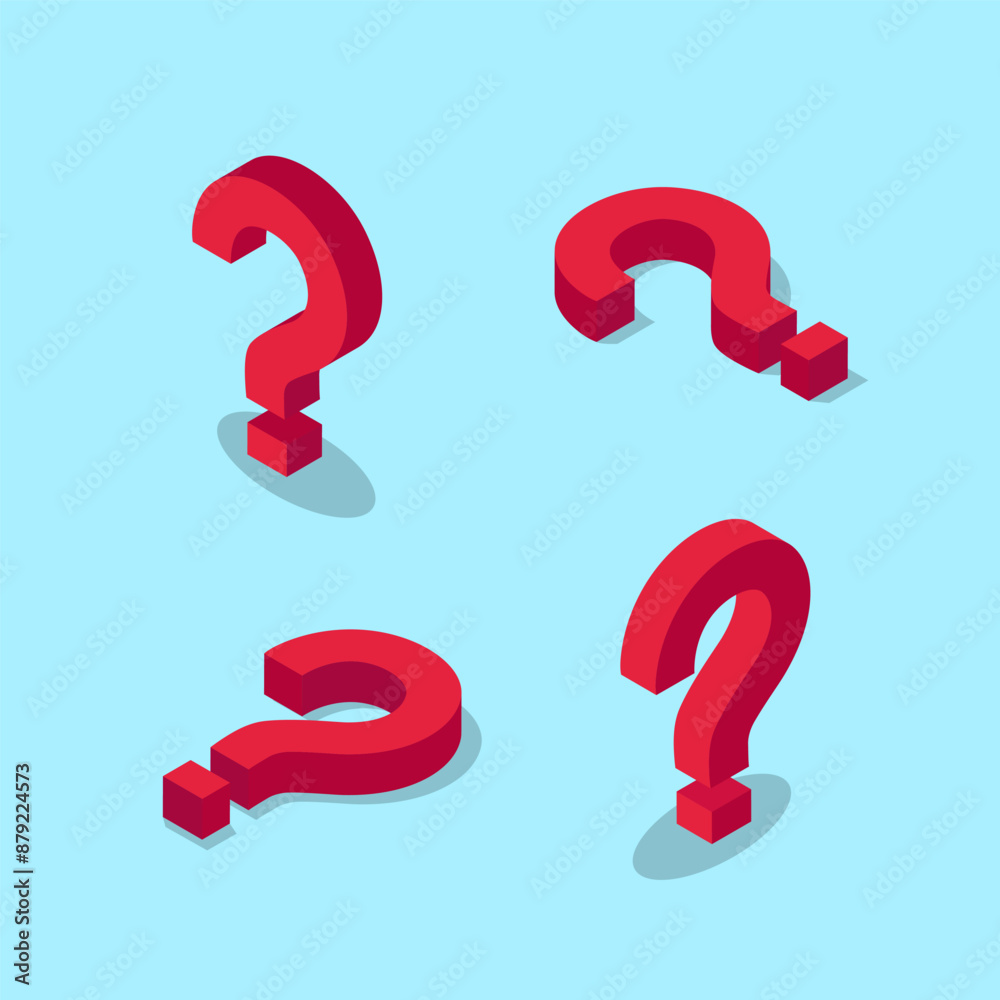 Isometric question mark vector. FAQ icon illustration. Help or Support sign for application or web Isometric question mark vector. FAQ icon illustration. Help or Support sign for application or web