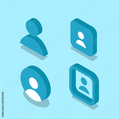 User isometric icons. 3D avatar or user profile symbols collection in vector