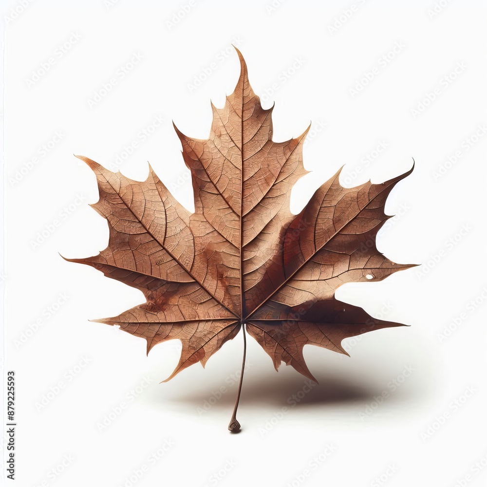 Autumn maple leaf with vibrant colors of red yellow and orange isolated on a white background 