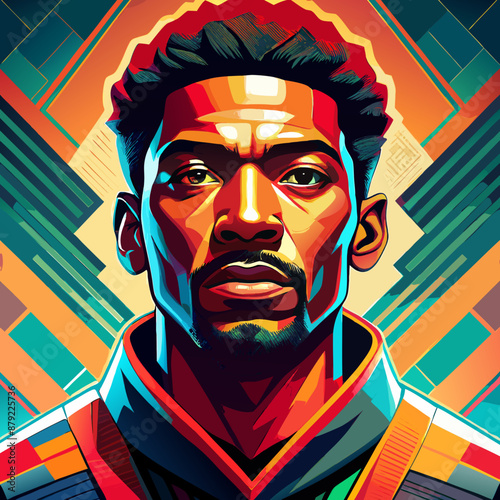 illustration of afro american