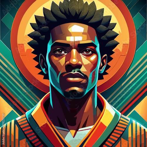 illustration of afro american