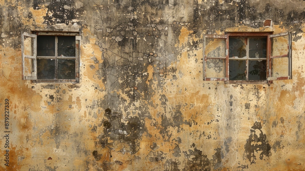 Aged Wall Featuring Windows for Backgrounds or Textures Aged Wall Featuring Windows for Backgrounds or Textures