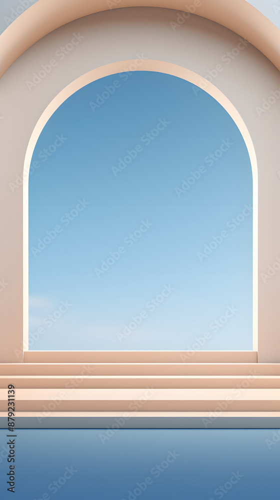 digital arched window and wooden podium e-commerce graphics poster mobile phone background digital arched window and wooden podium e-commerce graphics poster mobile phone background