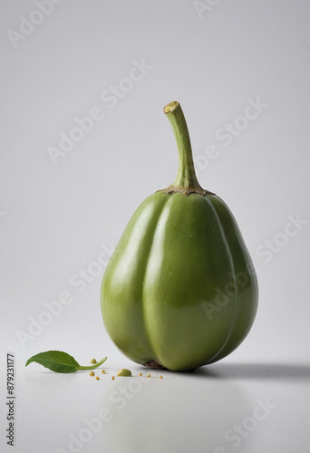 Eggplant, minimalist shot, food photography, clean simple background, advertising shot, volumetric light, white background © jarntag