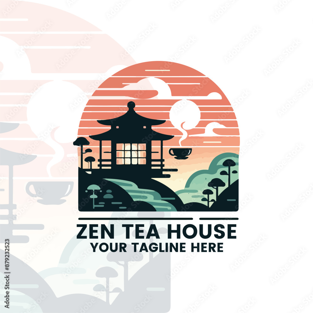 Naklejka premium Zen Tea Logo Branding Design