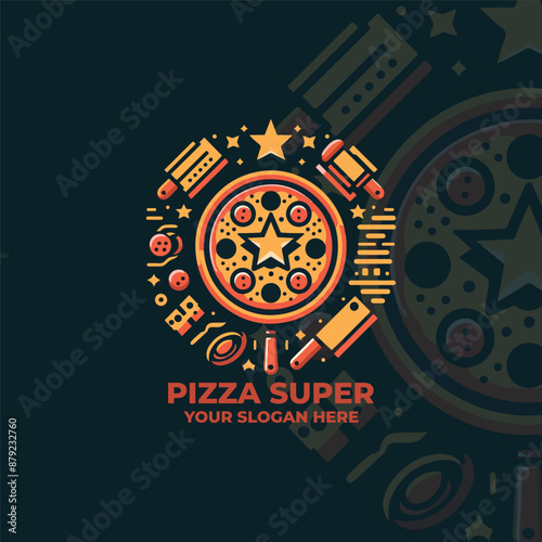 Pizza Super Logo Vector Design