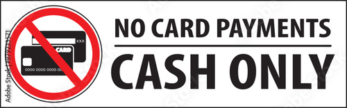 No card payments cash payments only notice vector.eps