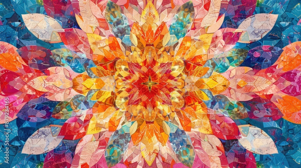 Fototapeta premium Kaleidoscopic patterns in vivid color palette