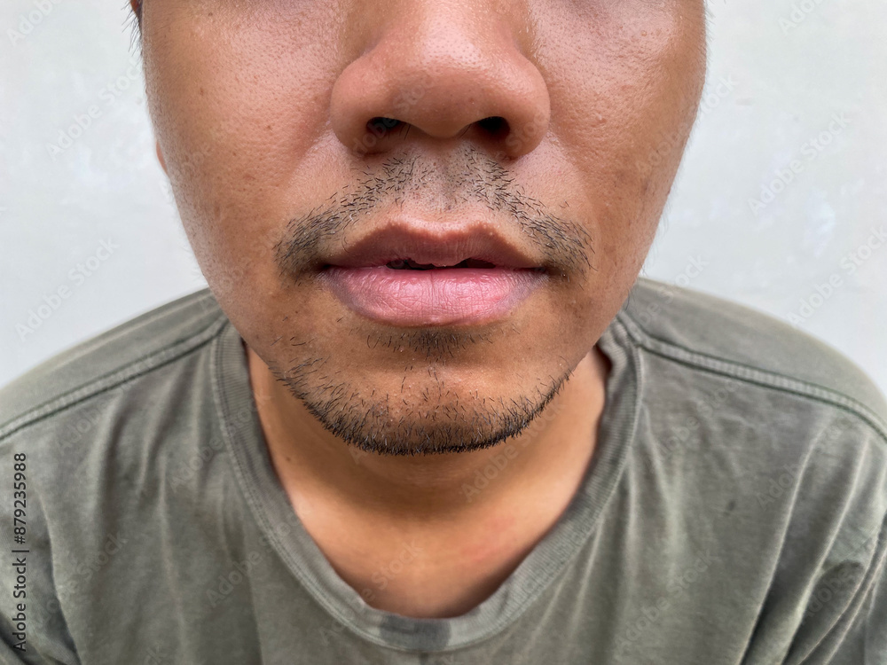 close up unsaved mustache and beard close up unsaved mustache and beard