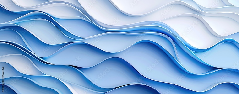 Abstract Blue and White Wave Pattern