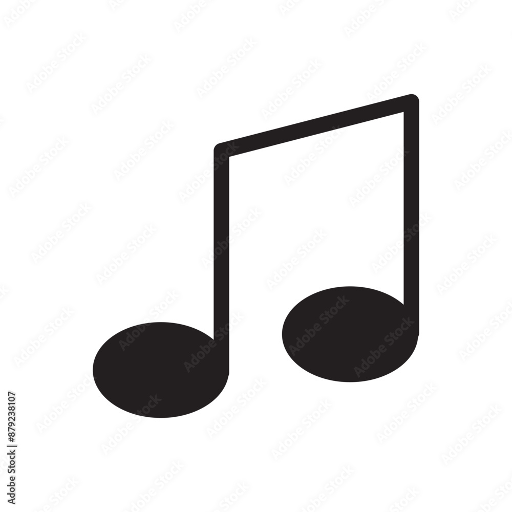 Music note or eight note flat icon for apps and websites Music note or eight note flat icon for apps and websites