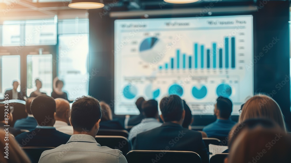 A fiscal policy presentation with graphs and data projections being shown to an attentive audience.
A fiscal policy presentation with graphs and data projections being shown to an attentive audience.