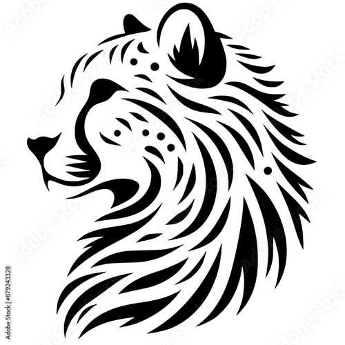 Wallpaper Mural Cheetah head silhouette Torontodigital.ca