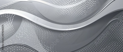 Abstract halftone background made of curved lines and small dots in gray colors