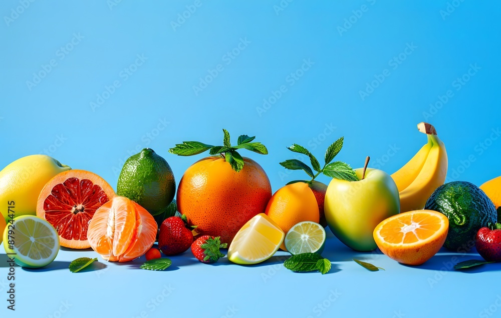 Variety fresh healthy fruits table, summer tropical organic nutritious food Variety fresh healthy fruits table, summer tropical organic nutritious food