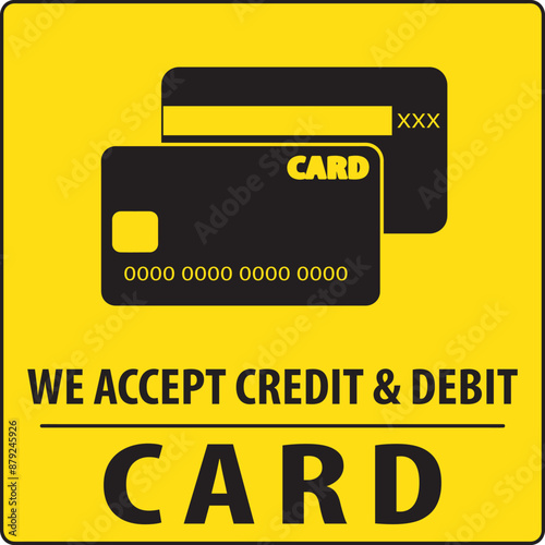 we accept credit and debit card sign vector.eps