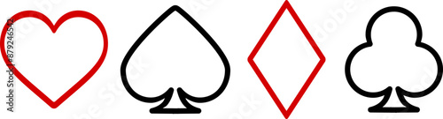 Playing Card Suits - Graphic Outline