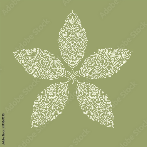 minimal line deco art neroli flowers photo