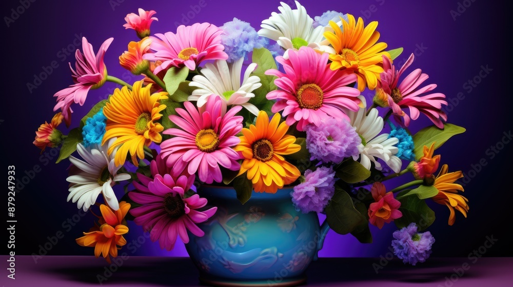 A colorful bouquet of daisies