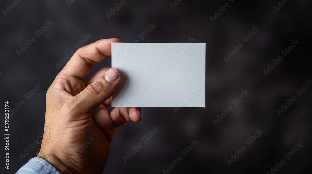 Hand Holding a Blank White Card Hand Holding a Blank White Card
